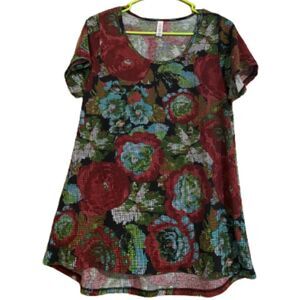 LULAROE WOMEN’s MULTI DIAMOND PAINTING INSPIRED FLORAL PRINT SHIRT Size- S